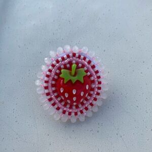 Strawberry Beaded Pin - indigenous beadwork